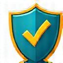 Cartoon shield icon representing safety.